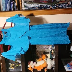 Teal blue Lane Bryant cold shoulder tank top